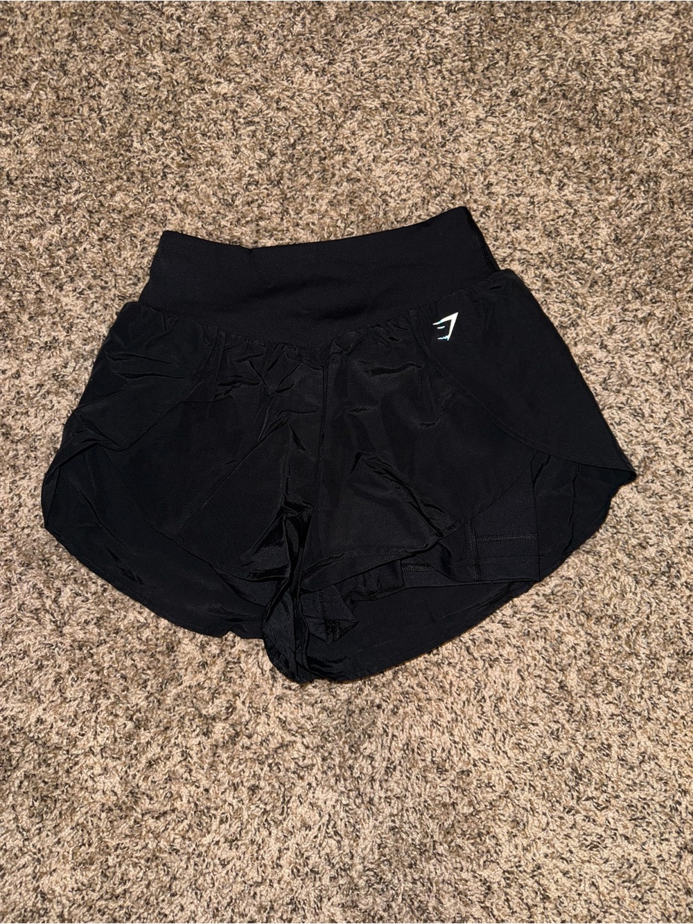 Gymshark Black High-Waist Athletic Running Shorts